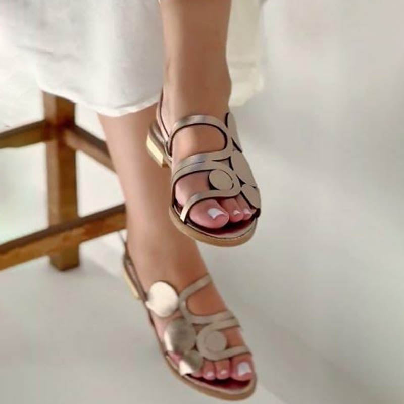 Round Toe Roman Flat Sandals