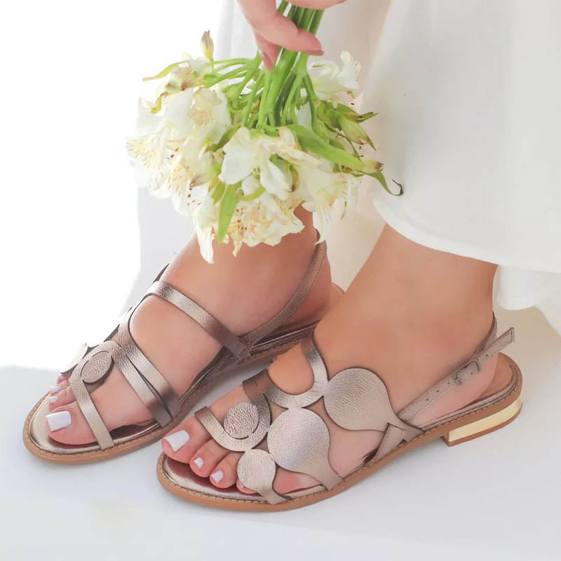 Round Toe Roman Flat Sandals